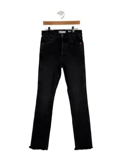 Pre-owned Re/done High-rise Wide Leg Jeans In Black