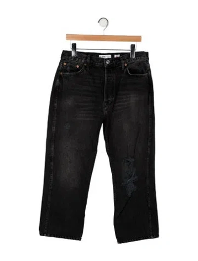 Pre-owned Re/done High-rise Wide Leg Jeans In Black