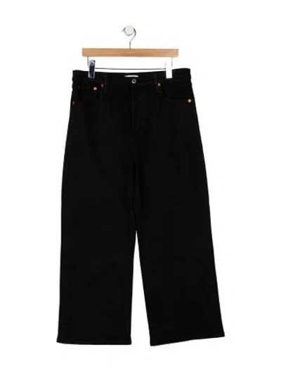 Pre-owned Re/done High-rise Wide Leg Jeans In Black