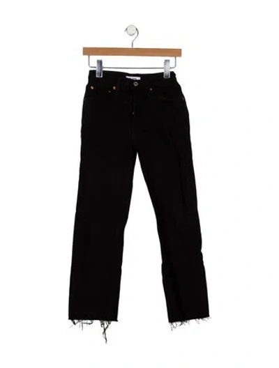 Pre-owned Re/done High-rise Wide Leg Jeans In Black