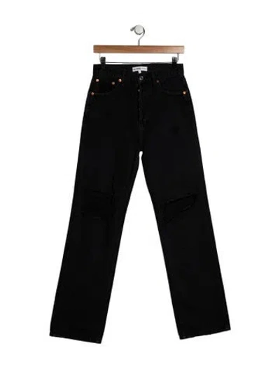 Pre-owned Re/done High-rise Wide Leg Jeans In Black