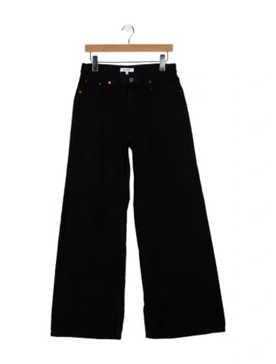 Pre-owned Re/done High-rise Wide Leg Jeans In Black