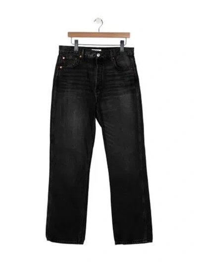 Pre-owned Re/done High-rise Wide Leg Jeans In Black