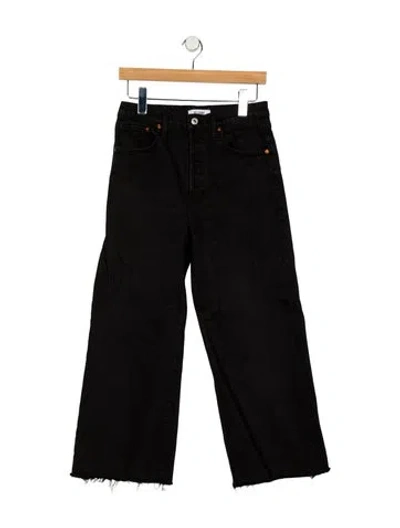Pre-owned Re/done High-rise Wide Leg Jeans In Black