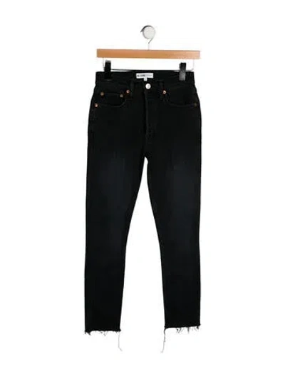 Pre-owned Re/done High-rise Wide Leg Jeans In Black