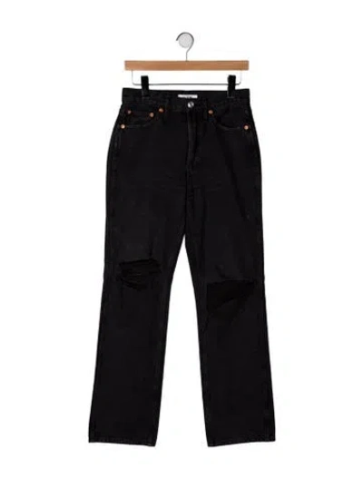 Pre-owned Re/done High-rise Wide Leg Jeans In Black