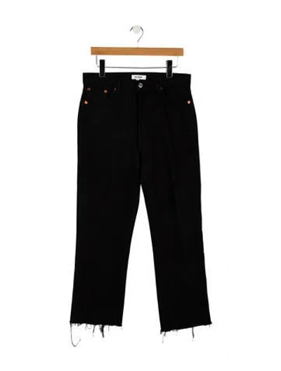 Pre-owned Re/done High-rise Wide Leg Jeans In Black