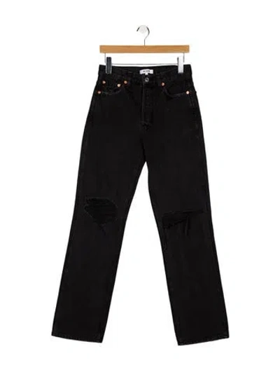 Pre-owned Re/done High-rise Wide Leg Jeans In Black