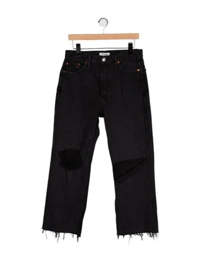Pre-owned Re/done High-rise Wide Leg Jeans In Black