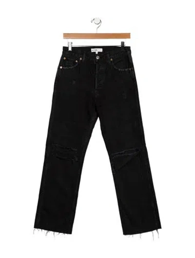 Pre-owned Re/done High-rise Wide Leg Jeans In Black