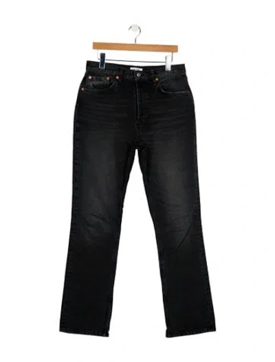 Pre-owned Re/done High-rise Wide Leg Jeans In Black