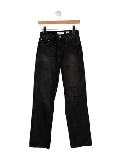 Pre-owned Re/done High-rise Wide Leg Jeans In Black