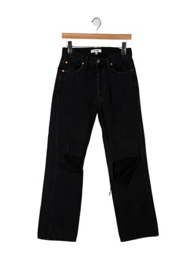Pre-owned Re/done High-rise Wide Leg Jeans In Black