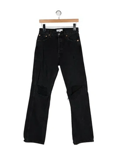 Pre-owned Re/done High-rise Wide Leg Jeans In Black