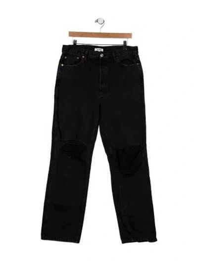 Pre-owned Re/done High-rise Wide Leg Jeans In Black