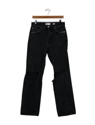 Pre-owned Re/done High-rise Wide Leg Jeans In Black