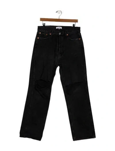 Pre-owned Re/done High-rise Wide Leg Jeans In Black
