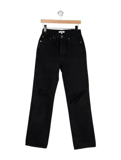 Pre-owned Re/done High-rise Wide Leg Jeans In Black