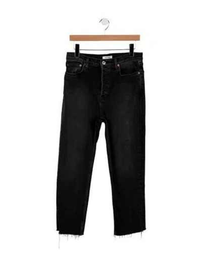 Pre-owned Re/done High-rise Wide Leg Jeans In Black