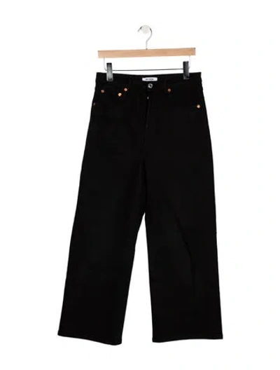 Pre-owned Re/done High-rise Wide Leg Jeans In Black