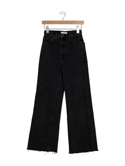 Pre-owned Re/done High-rise Wide Leg Jeans In Black