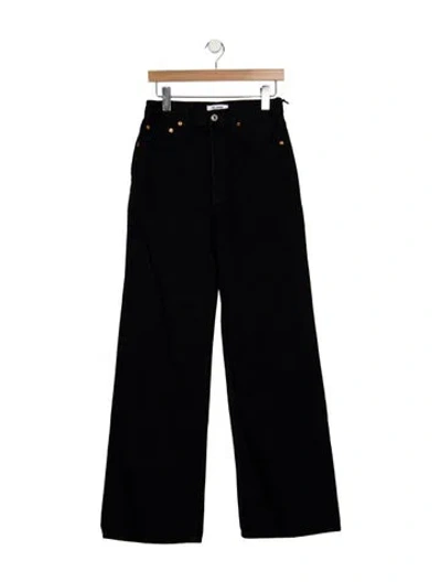 Pre-owned Re/done High-rise Wide Leg Jeans In Black