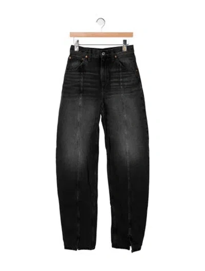 Pre-owned Re/done High-rise Wide Leg Jeans In Black