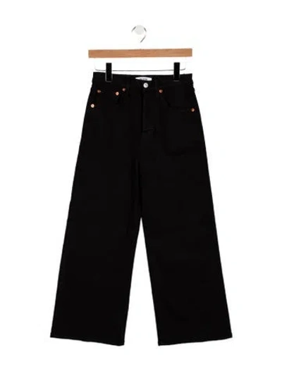 Pre-owned Re/done High-rise Wide Leg Jeans In Black