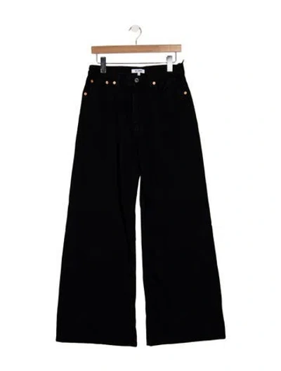 Pre-owned Re/done High-rise Wide Leg Jeans In Black