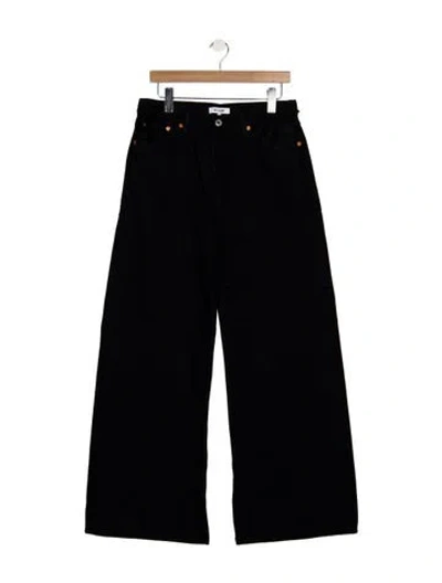 Pre-owned Re/done High-rise Wide Leg Jeans In Black
