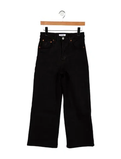 Pre-owned Re/done High-rise Wide Leg Jeans In Black