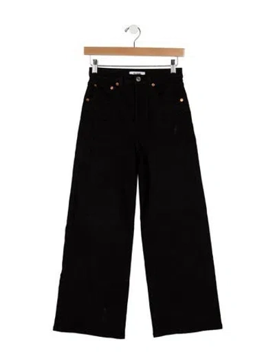 Pre-owned Re/done High-rise Wide Leg Jeans In Black