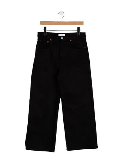 Pre-owned Re/done High-rise Wide Leg Jeans In Black