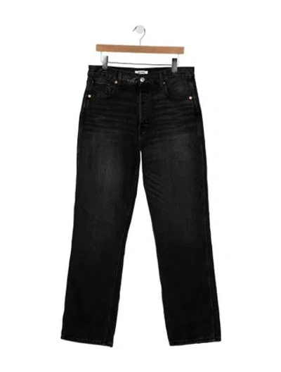 Pre-owned Re/done High-rise Wide Leg Jeans In Black