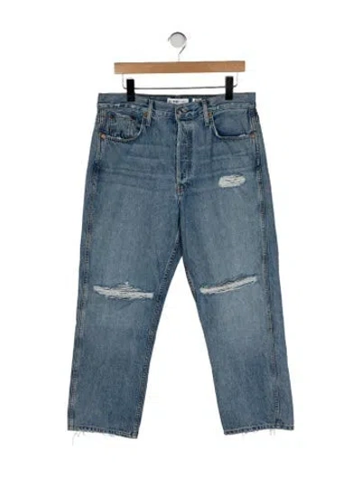 Pre-owned Re/done High-rise Wide Leg Jeans In Blue