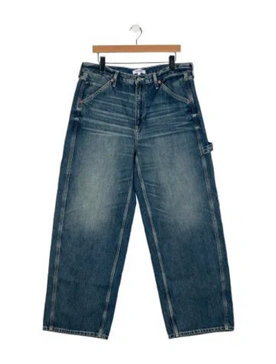 Pre-owned Re/done High-rise Wide Leg Jeans In Blue