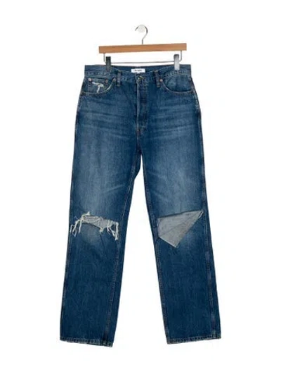 Pre-owned Re/done High-rise Wide Leg Jeans In Blue