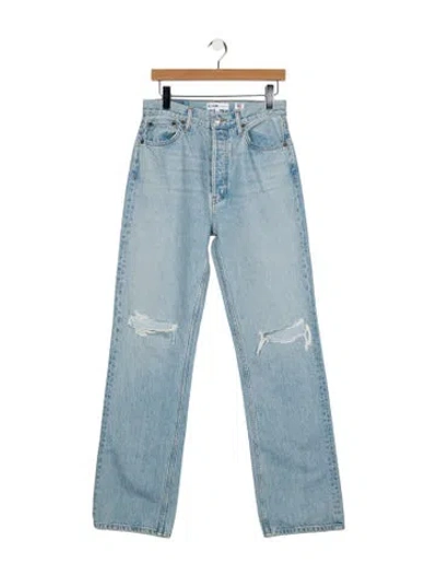 Pre-owned Re/done High-rise Wide Leg Jeans In Blue