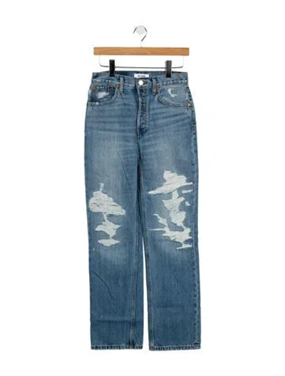 Pre-owned Re/done High-rise Wide Leg Jeans In Blue