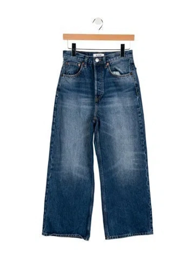 Pre-owned Re/done High-rise Wide Leg Jeans In Blue