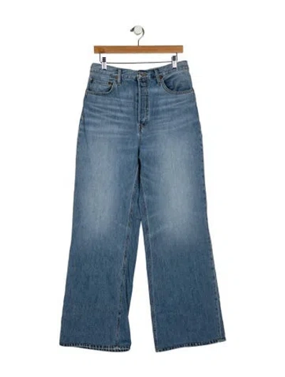 Pre-owned Re/done High-rise Wide Leg Jeans In Blue