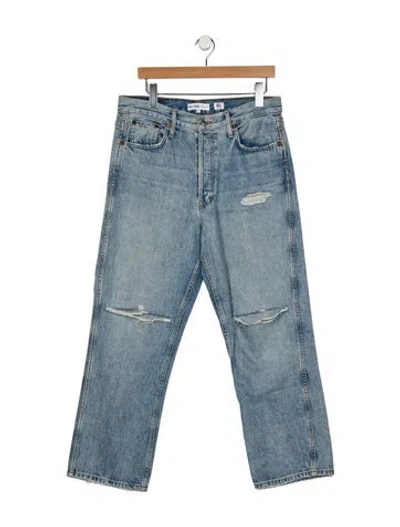 Pre-owned Re/done High-rise Wide Leg Jeans In Blue