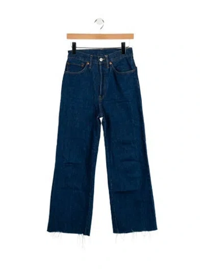 Pre-owned Re/done High-rise Wide Leg Jeans In Blue
