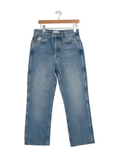 Pre-owned Re/done High-rise Wide Leg Jeans In Blue