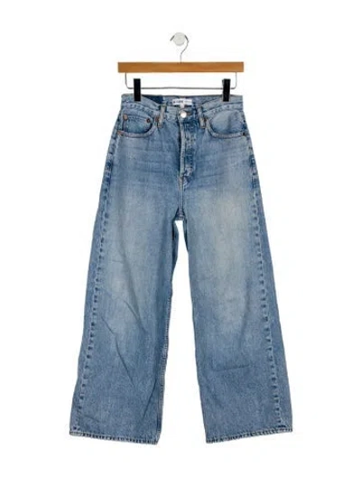 Pre-owned Re/done High-rise Wide Leg Jeans In Blue