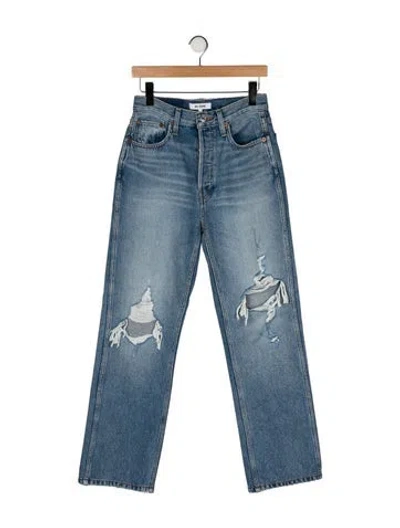 Pre-owned Re/done High-rise Wide Leg Jeans In Blue