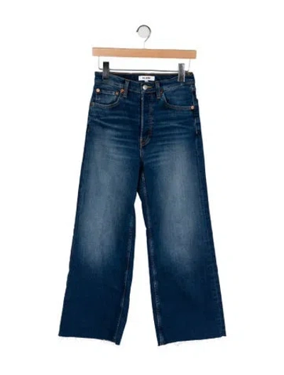 Pre-owned Re/done High-rise Wide Leg Jeans In Blue