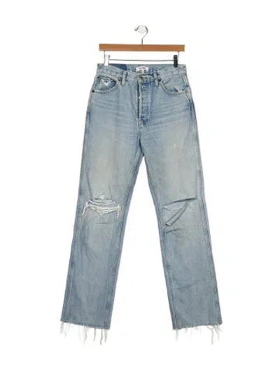 Pre-owned Re/done High-rise Wide Leg Jeans In Blue