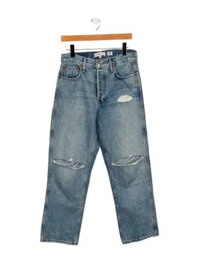 Pre-owned Re/done High-rise Wide Leg Jeans In Blue