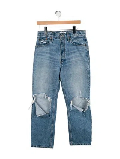 Pre-owned Re/done High-rise Wide Leg Jeans In Blue